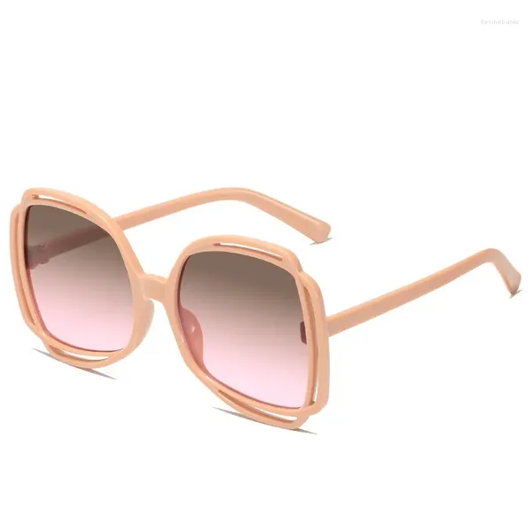 Gafas de sol cuadradas de lujo para mujer, diseñador de marca, marco Retro, gafas de sol grandes, gradiente Vintage para mujer, femenino