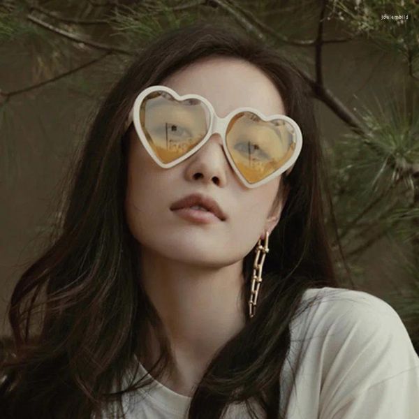 Gafas de sol Tendencia de lujo Gafas de sol con gradiente Uv400 Damas en forma de corazón Productos de diseñador de marca 2024Ladies