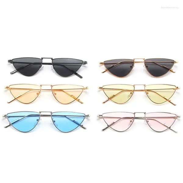 Lunettes de soleil de luxe pour hommes et femmes, Triangle œil de chat, verres de couleur UV400, lunettes de soleil, Design 2023