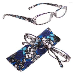 Gafas de sol con lupa, estampado de flores, bolsa a juego, gafas de lectura, dioptrías de 1,00 a 4,0, cuidado de la visión