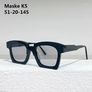 Lunettes de soleil Maske K5 Square Irrégulaire Durable Men de gamme haut de gamme Original Classic Classic Designer Acetate Solar Lunes avec