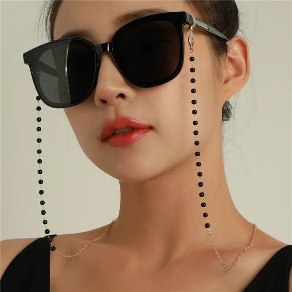 Chaînes de masquage de lunettes de soleil pour femmes, perles acryliques en cristal, lanière en verre, nouveaux bijoux à la mode, vente en gros, 2021