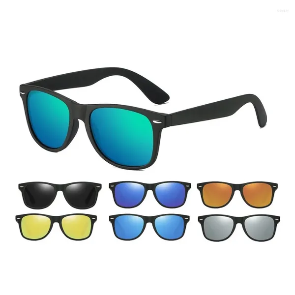 Gafas de sol con acabado mate, superficie con marco de PC, lentes TAC UV400, gafas de sol polarizadas a la moda para hombres y mujeres