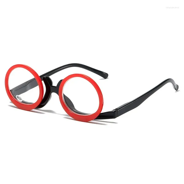 Lunettes de soleil May Flower Flip Cover Lunettes de lecture Femmes Hommes Mode Maquillage Personnalité Presbytie Lunettes 90 Degrés Vers Le Bas Lentille