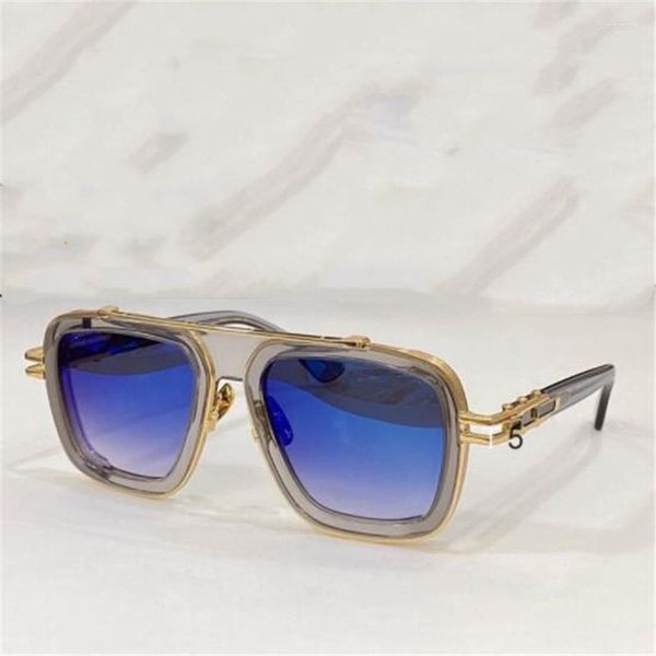 Gafas de sol para hombre, HD, polarizadas, para conducir, que cambian de Color, a la moda, cuadradas de Metal, azul claro, parasol