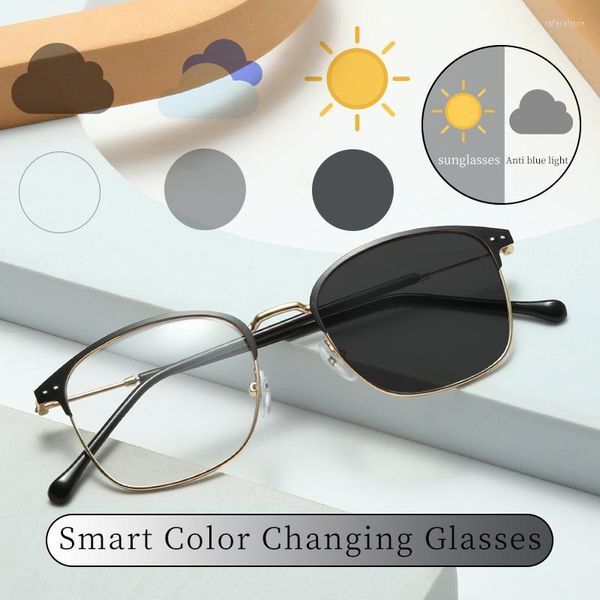 Gafas de sol Pocromáticas para hombre, lentes de sol de diseño Vintage con camaleón, color cambiante, visión nocturna y diurna, UV