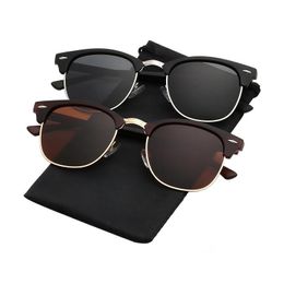 Zonnebrillen mannen en dames, gepolariseerde zonnebrillen voor mannen met UV-blokkerende semi-randloos frame voor het rijden wandelen