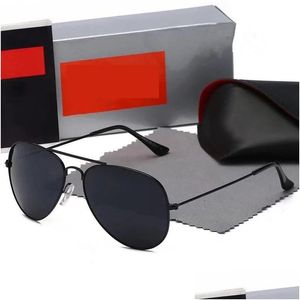 Lunettes de soleil hommes classique marque rétro cadre pilote lunettes de soleil hommes pour femmes luxe designer lunettes métal drop livraison mode accessoire Dhxca