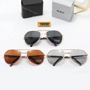 Zonnebril heren designer zonnebril Diagonaal geslepen zonnebril DC Opvouwbaar UV400 Bescherming Zwart Bruine lens gouden frame heren zonnebrillen groothandel