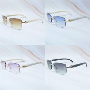 Lunettes de soleil hommes véritable corne de buffle lunettes sans monture blanc noir buffs carrés femmes Carter lunettes de soleil nuances remplir prescription X0716252n