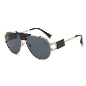 Gafas de sol para hombre Moda de lujo Lente negra Street Beach Ins Hot Unisex Metal Frame Party Retro Eyewear 4 colores 10PCS