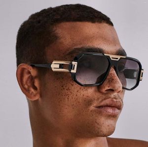 Lunettes de soleil hommes surdimensionné carré créateur de mode Double pont lunettes de soleil Vintage grand cadre sport conduite lunettes