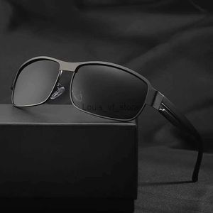 Gafas de sol polarizadas para hombre, gafas de sol de aluminio y magnesio, gafas de conducción, gafas rectangulares para hombre, gafas masculinas H24223