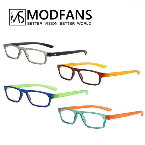 Lunettes de soleil hommes lisant des lunettes Femmes Rectangular Presbype Eyeglasses Spring Hings Colorful Fashion Diopter Glass 1 1 5 2 2 5214Q