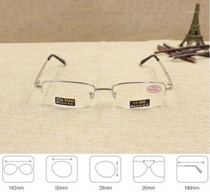Lunettes de soleil hommes haute qualité demi-monture en métal lentilles en résine asphérique lunettes de lecture lunettes pour homme 1.0 1.5 2.0 2.5 3.0 3.5 4.0