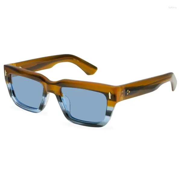 Gafas de sol cuadradas polarizadas para hombre, montura completa, acetato grueso, lentes degradados Zonnebril Voor Mannen de alta calidad