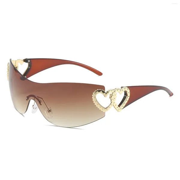 Lunettes de soleil Sports à la mode masculins UV400 Shades Hollow-out Lunets de soleil Shield Outdoor N et femmes cyclistes conduisant