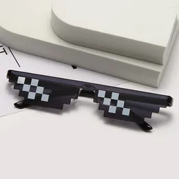 Lunettes de soleil hommes femmes marque Thug Life Party lunettes Vintage mode mosaïque lunettes 8 bits MLG pixelisé soleil