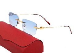 Zonnebrillen Heren Metalen Vintage Brillen Kleine Vierkante Frames Designer Model Goud Groen Mode Brillen voor Man Rijden Uv400 Groothandel Bril met Doos