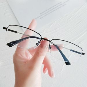 Zonnebrillen metalen frame blauw licht blokkerende student bijziendheid bril met graad vierkante lezer bril