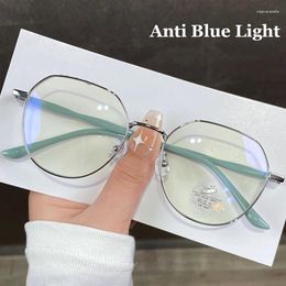 Sonnenbrille Metallrahmen Optische Brillengläser Vintage Runde Computer-Augenschutzbrillen Fertige Anti-Blaulicht-blockierende Brillen