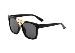 Zonnebril metaalgoud grote bijen zonnebril mannen dames mode tinten UV400 luxe bril
