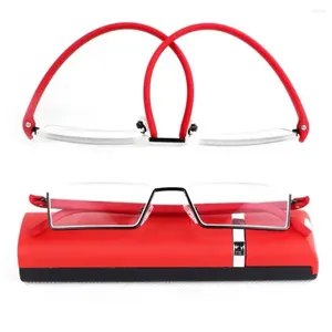 Lunettes de soleil lunettes de lecture en métal avec étui TR PC force: 1.0-4.0x charnière à ressort rectangulaire anti-fatigue oculaire
