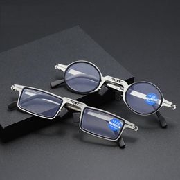 Zonnebrillen metaal rond vierkant vouwen leesbril vrouwen mannen blauw licht computer draagbaar ontwerp lezers brillen gafas 1 1 5 2 2 5 272m