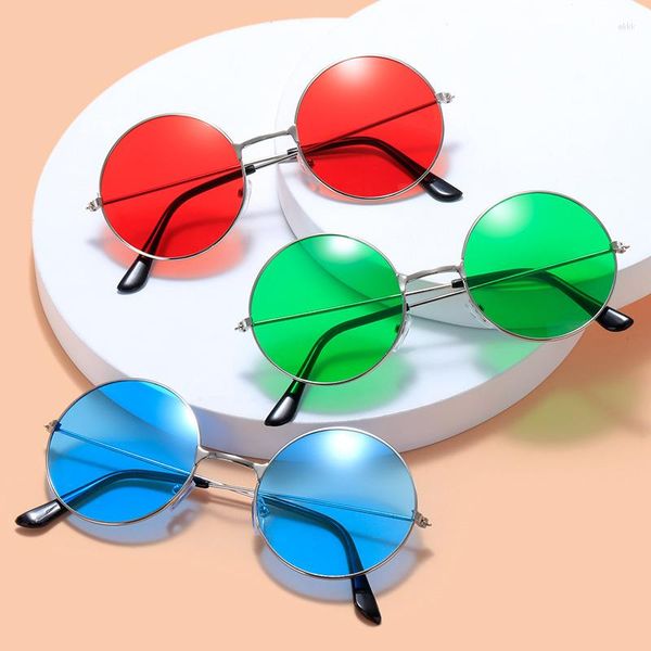 Lunettes de soleil en métal à petite monture circulaire pour femmes, marque de styliste, lunettes de soleil classiques pour hommes, Vintage, UV400