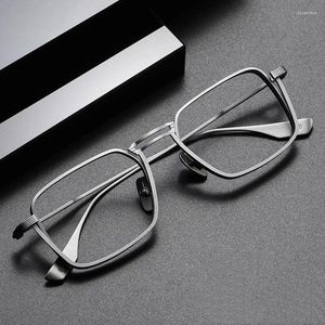 Lunettes de soleil monture carrée en métal lunettes de lecture pour hommes Vintage presbytes femmes anti-rayures dioptrie lunettes 0 1.0 à 4.0