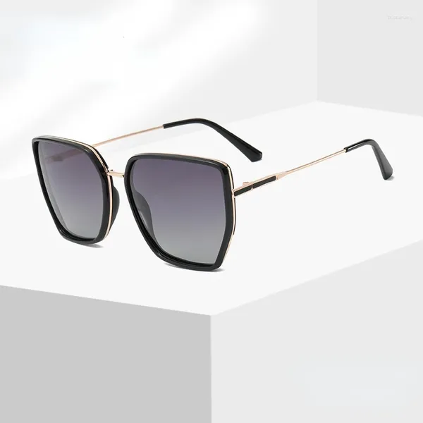 Gafas de sol cuadradas de metal de múltiples caras para mujer, sentido avanzado, negro, todo en uno, sombreado UV, polarizador, gafas para hombres y mujeres