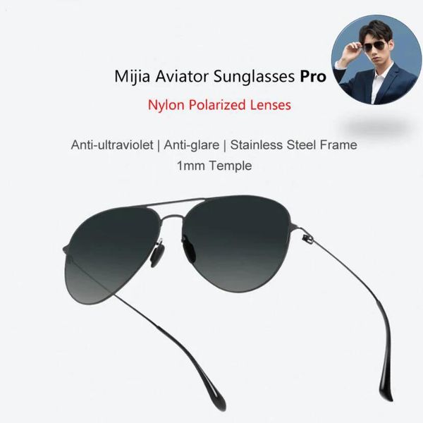 Gafas de sol Mijia Aviator Sunglasses Pro Block UV antideslumbrante Marco ultrafino de acero inoxidable Gafas de sol ultraligeras para hombre y mujer