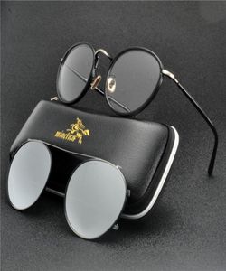 Zonnebrillen mincl ronde clip op voor mannen gepolariseerd metaal spektakel frame myopia recept bril vrouwen nx4442092