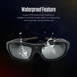 Lunettes de soleil Mini caméra, étanche IP55, pour enregistrement vidéo intelligent, sport de plein air, caméra d'action 1080P FHD