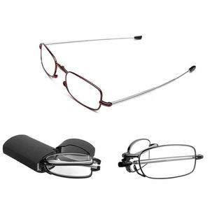 Zonnebril MINI Design Leesbril Heren Dames Opvouwbaar Klein frame Zwart Metaal met originele doosSunglasses240Q