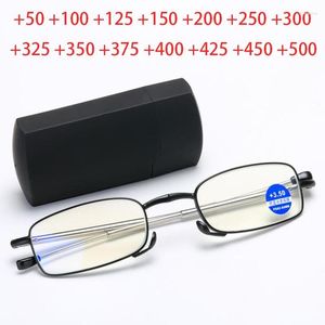 Gafas de sol MINI Diseño Gafas de lectura Hombres Mujeres Plegable Marco pequeño Metal negro Con caja original Portátil