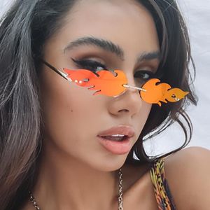 Lunettes de soleil miroir Y2k mode feu tendance luxe Hippie été accessoires lunettes de fête vapeur Punk Rave lentilles esthétiques