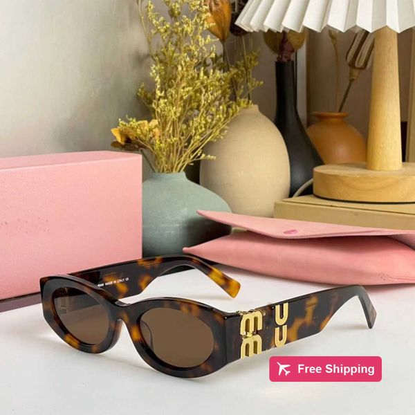 Gafas de sol Miu Gafas de sol con montura ovalada Miu Gafas de sol Diseñador Para mujer Personalidad resistente a la radiación Tablero de gafas retro para hombre Alto grado de apariencia