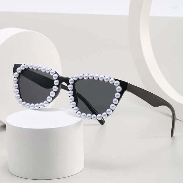 Gafas de sol Mosengkw Design Square Pearl Retro Leopard Frame Gafas