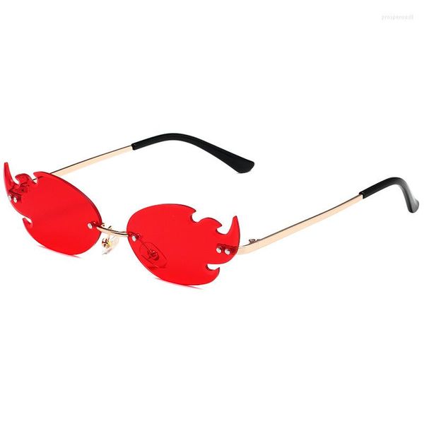 Lunettes de soleil Mosengkw Luxury Special Fire Designer Candy Color Rimless Funny Party Eyeglasses