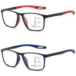 Lunettes de soleil multifocales anti-lumière bleue lunettes de lecture lunettes carrées bloquant les rayons bleus hypermétropie vintage pour hommes femmes bureau
