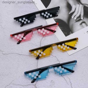 Lunettes de soleil Nouveau Design lunettes de soleil mosaïque drôle Thug Life lunettes de soleil Pixel noir rétro Gamer Robot lunettes de soleil Birtay Party Cosplay FavorsL231214