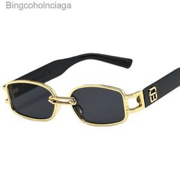 Gafas de sol Nuevas gafas de sol vintage de moda para mujer y hombre, gafas de sol rectangulares Retro de diseñador de marca para mujer y hombre, gafas cuadradas coloridas populares L231225