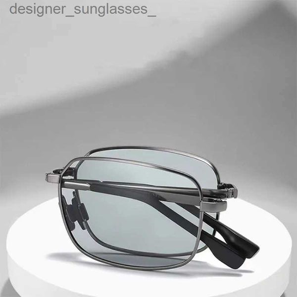 Gafas de sol Nuevas gafas de sol polarizadas para hombres Hombres Fotocromáticos Gafas de sol plegables Conducción al aire libre Pesca Gafas de moda UV400 Oculos De SolL231214