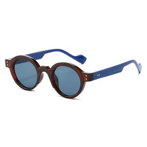 Gafas de sol Nuevas gafas de sol de montura redonda personalizadas para hombre 2024 Steampunk Mini Pop Outdoor Shadow Carnival Party Gafas UV400 J240322