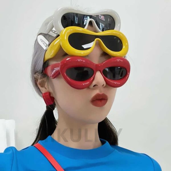Gafas de sol Nueva forma de labio rojo Y2K Gafas de sol para mujer Nueva marca de moda Color caramelo Amarillo Rosa Gafas de sol Hombres Sexy Cool Hip Hop Eyewear P230406
