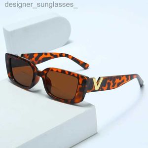 Gafas de sol Nuevas gafas de sol con montura pequeña en forma de V para mujer, gafas de sol rectangulares de diseñador de marca para hombre, gafas clásicas vintage UV400 Oculos De SolL231114