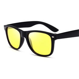 Lunettes de soleil Vision nocturne classique cadre noir polarisé pour hommes UV400 conduite verres polarisés lunettes miroir 2022 femmes lunettes de soleil