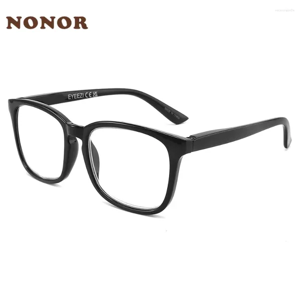 Lunettes de soleil NONOR Blue Light Lunettes de lecture pour femmes Hommes Square Spring Charnière Ordinateur Loupe Dioptrie Presbyte UV400 avec logo