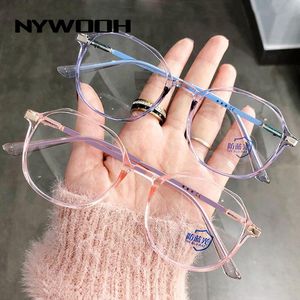 Gafas de sol NYWOOH 2022, moda para mujer, gafas de lectura para hombre, gafas irregulares para hipermetropía, gafas graduadas de marca de diseñador, gafas azules y rosas